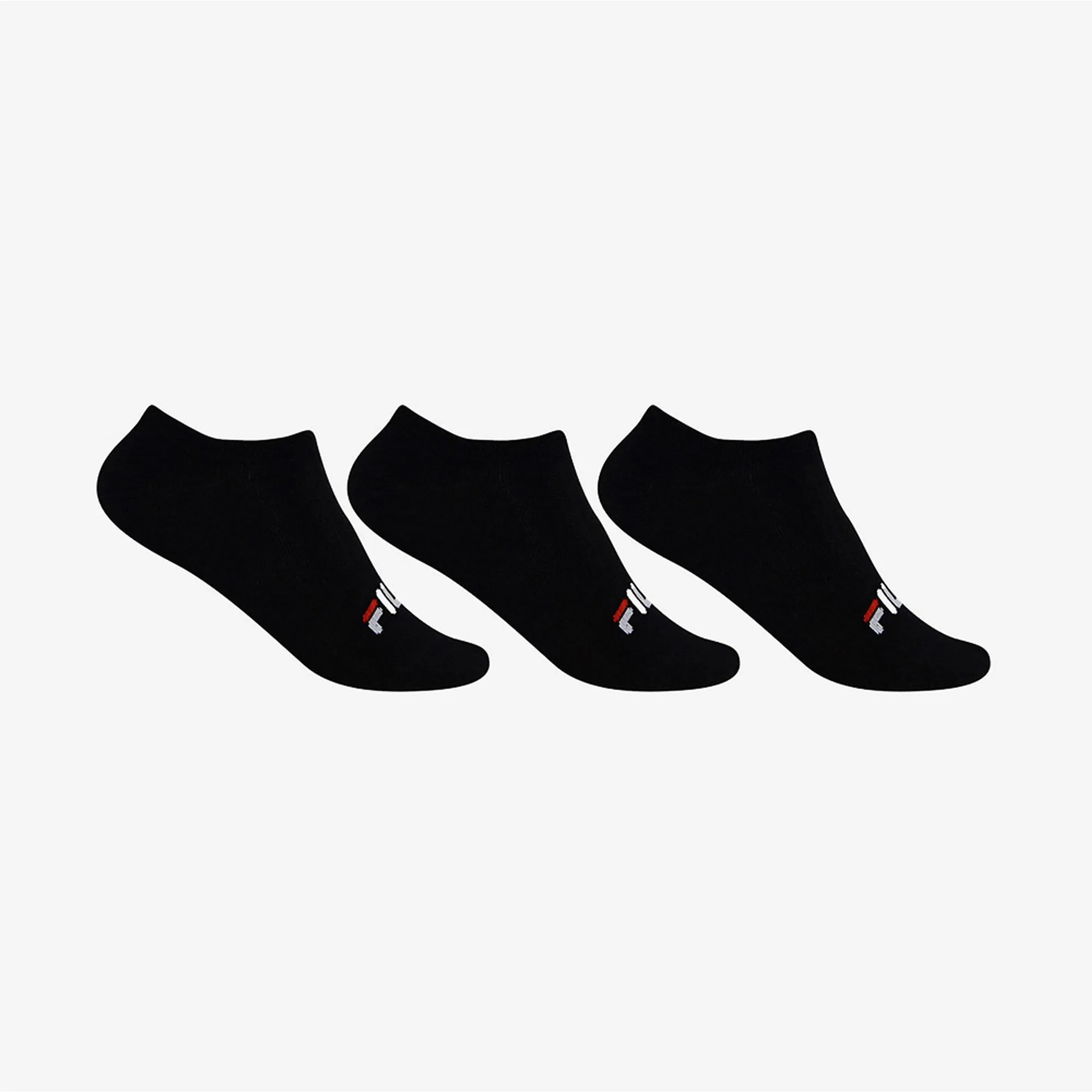 Meia Fila Cano Curto Preta  Lisa - 3 pares 34 a 38